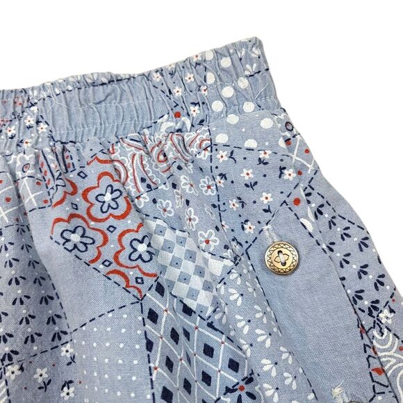 Vintage 80s Sailmates Paisley Button Down A-line Below the Knee Blue Skirt Sz XL - Picture 6 of 9